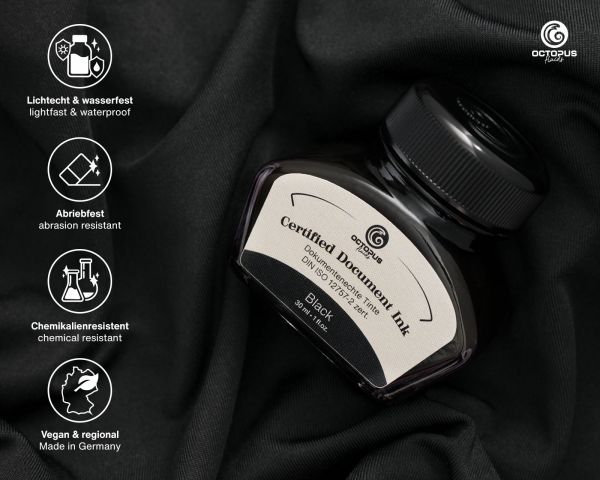 Document Ink black, document-proof ink, certified according to DIN ISO 12757-2, 30 ml
