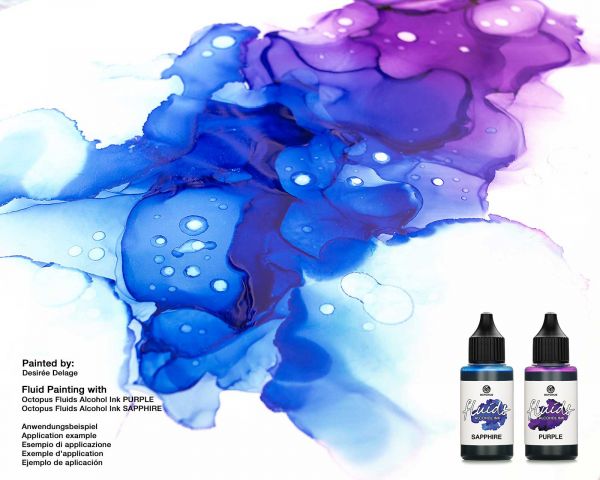Octopus Fluids Alcohol Ink PURPLE for fluid art and resin, violett