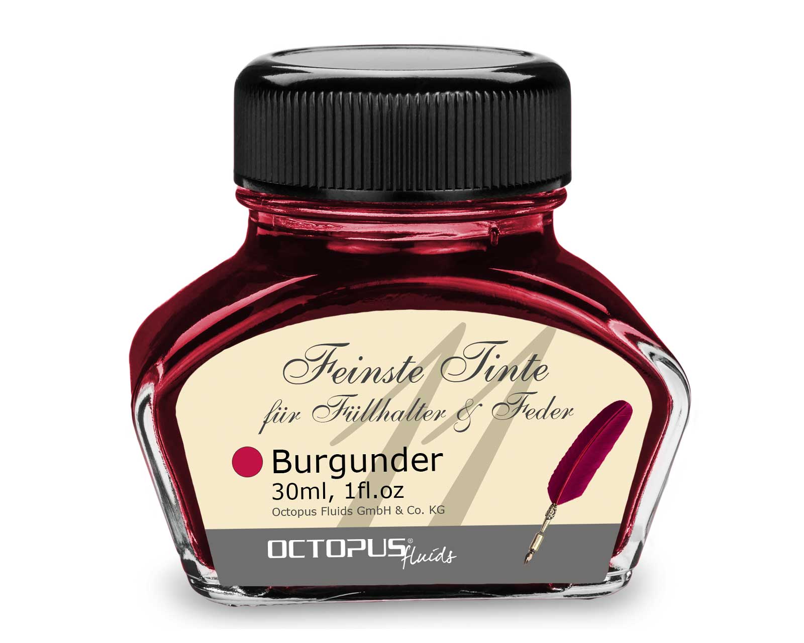 Feinste Schreibtinte für Füllhalter und Schreibfedern, Burgunder Feinste Schreibtinte für Füllhalter und Schreibfedern, Burgunder