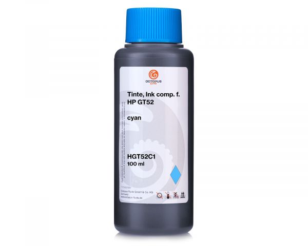Nachfülltinte kompatibel für HP GT52 cyan