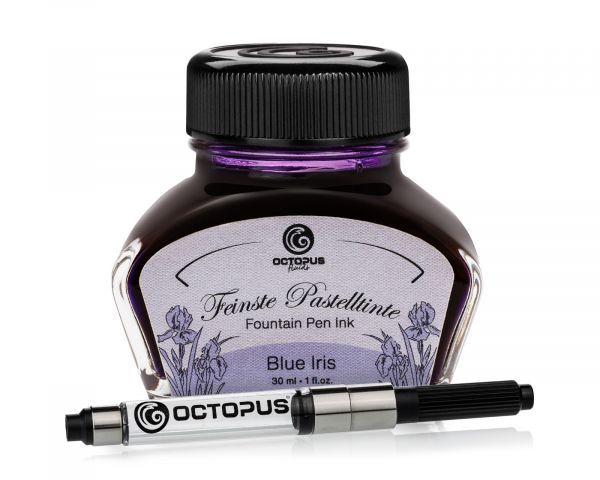 Fountain pen ink pastel "Blue Iris" including converter, Writing ink for fountain pen, 30ml