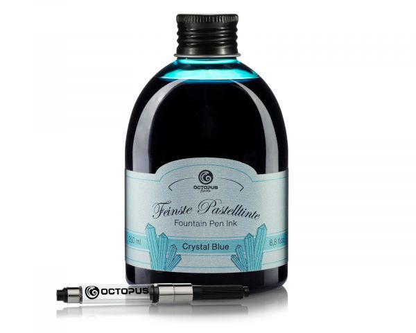 Fountain pen ink pastel "Crystal Blue" including converter, Writing ink for fountain pen, 250ml