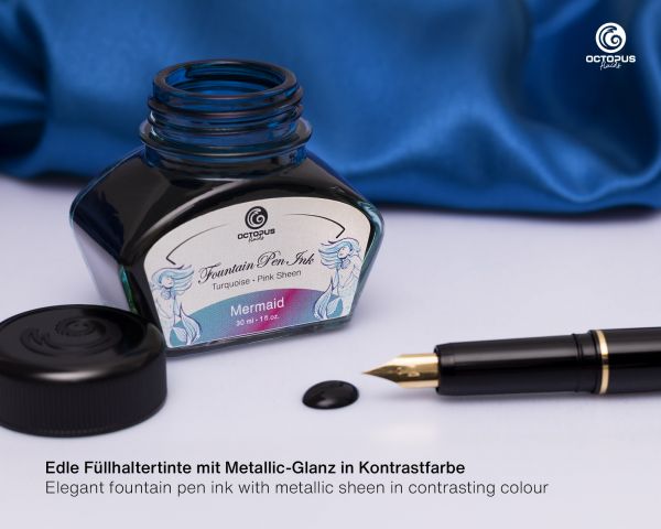 Fountain Pen Ink Sheen with converter, Mermaid, Turquoise, 30 ml
