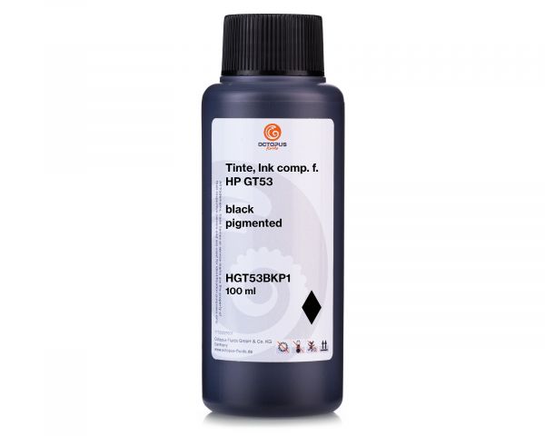 Nachfülltinte kompatibel für HP GT53 schwarz pigmentiert