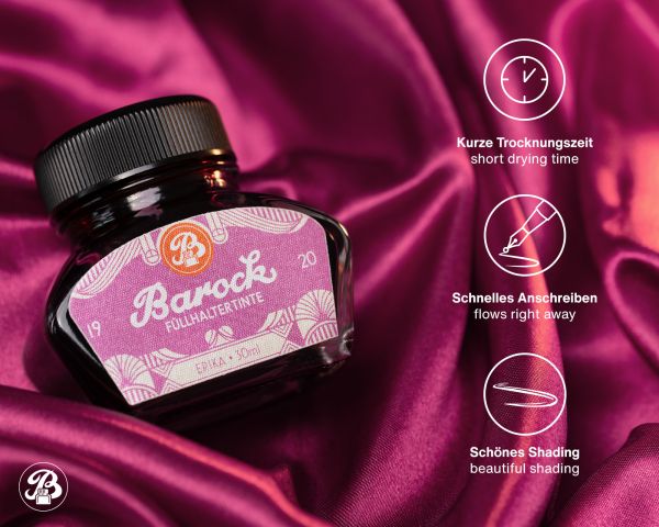Barock 1920 Schreibtinte, Füllhaltertinte im 30 ml Tintenglas