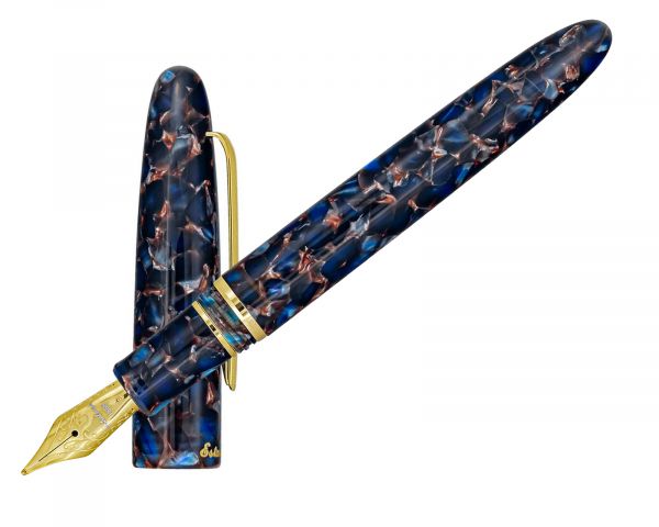 Esterbrook Estie Nouveau Blue Gold Trim Penna Stilografica per Cartucce