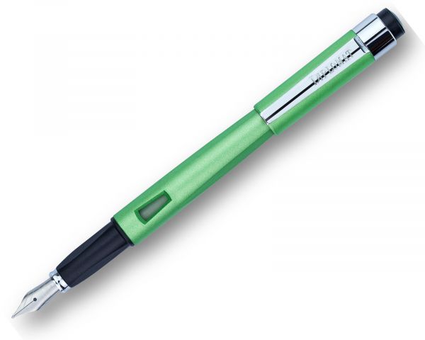 Penna stilografica Diplomat Magnum Lime Green con inchiostro da scrittura e convertitore, M-nib in acciaio inox