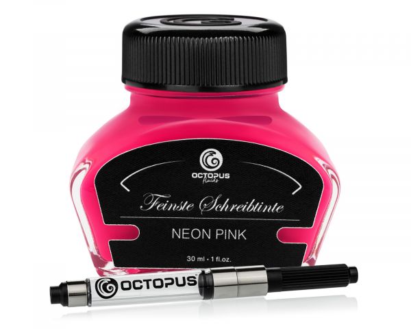 Highlighter ink including converter for fountain pens, fluorescent neon pink