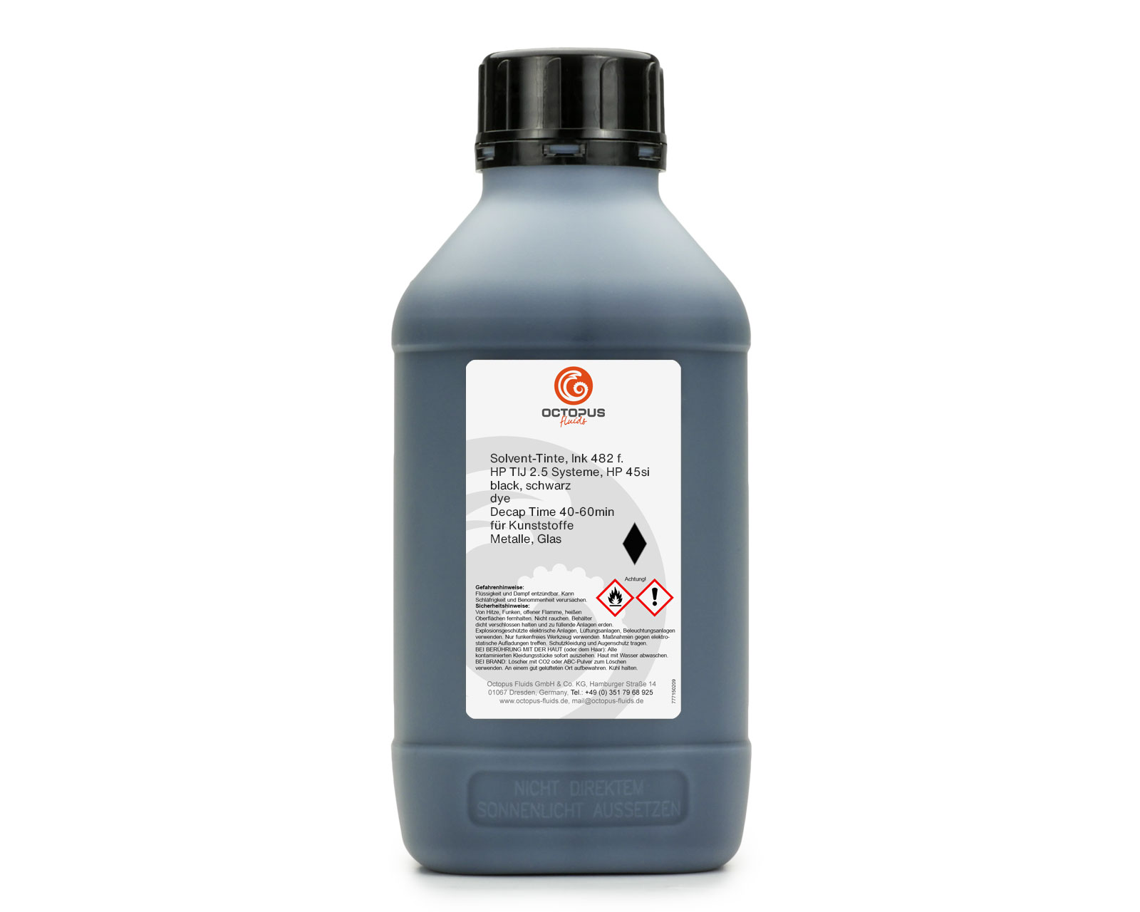 Happening tragedie tiger Solvent ink 482 for HP 45si, TIJ 2.5 systems, black, dye, for plastics,  metals, glass | HP 45, HP 45si, TIJ 2.5 | Printer Ink HP | Printer Ink |  Octopus®