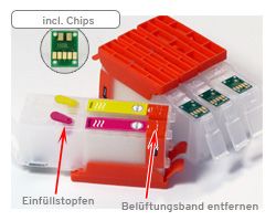 Fill In Patronen für Canon PGI-550, CLI-551 mit Chips, Nachfüllsets