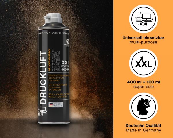 OCTOPUS compressed air spray, compressed air cleaner for cleaning PC and electronics, 500 ml