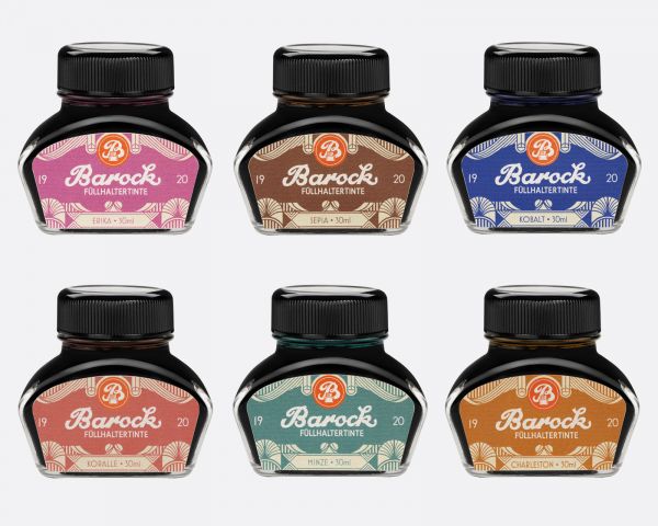 Barock 1920 Schreibtinte mit Konverter, Füllertinte im 30 ml Tintenglas
