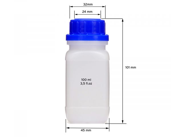 10x 100 ml Weithalsflaschen mit Schraubverschluß, Chemiekalienflasche, Laborflasche
