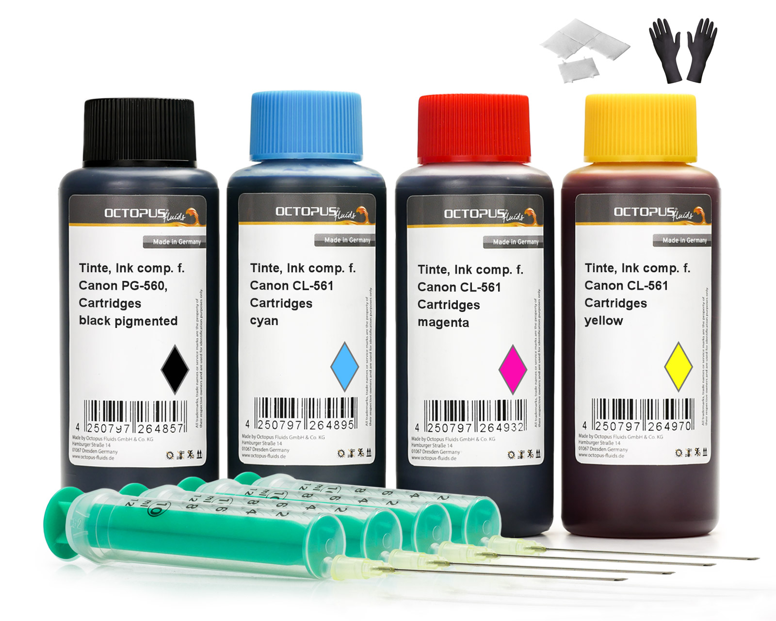 
Octopus printer ink set compatible for Canon PG-560, CL-561 ink cartridges, Canon Pixma TS 5300, 7400