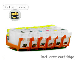 Ink Cartridges for Canon PGI-525, CLI-526 incl. grey with auto reset chip