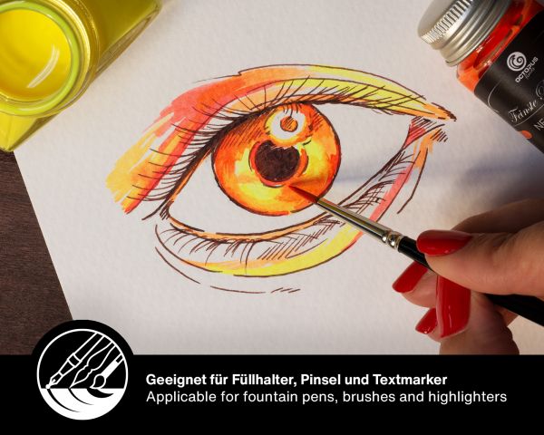 Highlighter ink for fountain pens, fluorescent neon pink, 10 ml