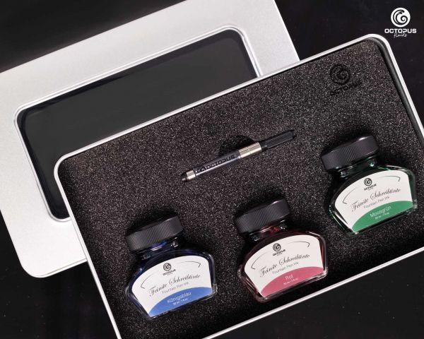 3 x 30 ml Octopus writing ink with ink converter