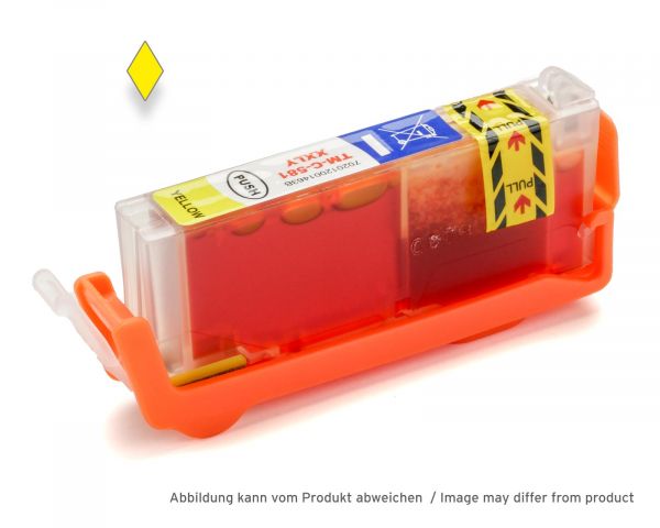 Kompatible Tintenpatrone ersetzt Canon CLI-581 Y XXL gelb mit Chip