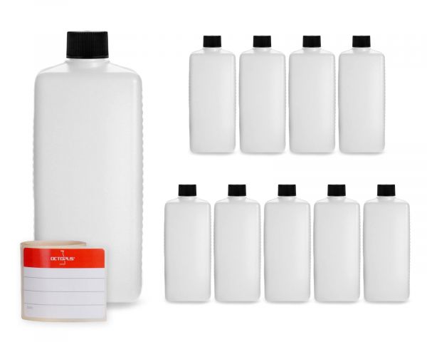 Plastikflaschen 500 ml, leer, für Nachfüllsets, 10 Stück mit Deckel