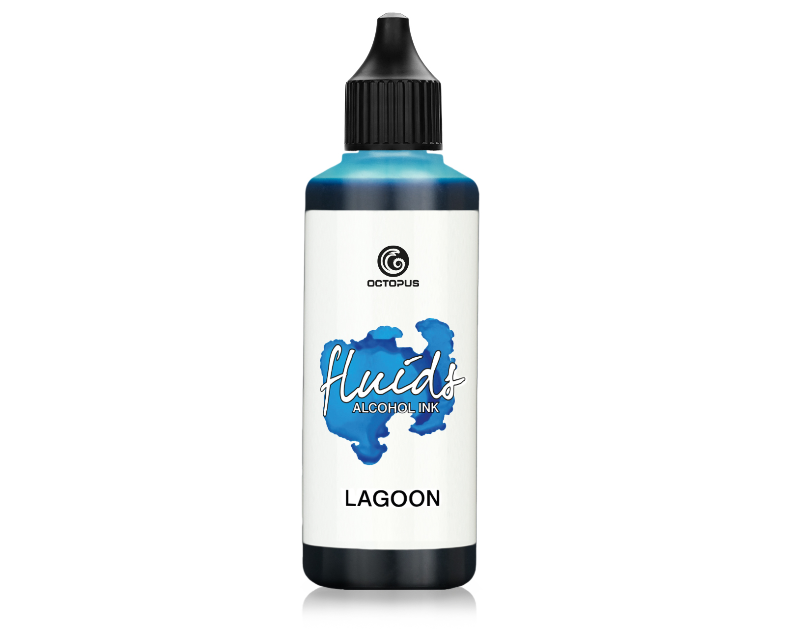 100 ml Octopus Fluids Alcohol Ink LAGOON, Inchiostro ad alcohol per Fluid Art e Resin Art, blu