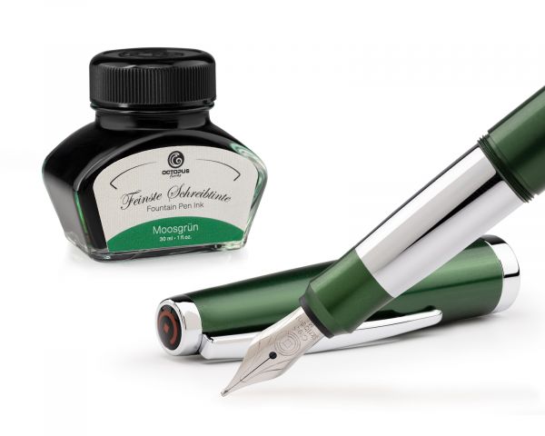 Set di stilografiche Cleo Skribent Classic Oro - stilografica a cartuccia, pennino M e 30 ml di inchiostro