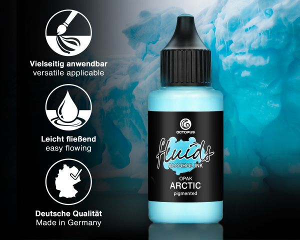 Octopus Fluids Alcohol Ink OPAK ARCTIC, Alkoholtinte für Fluid Art und Resin, blau