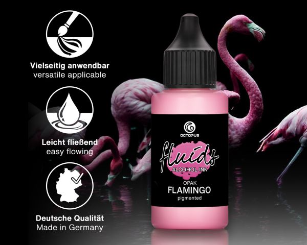 Octopus Fluids Alcohol Ink OPAK FLAMINGO, Alkoholtinte für Fluid Art und Resin, rosa