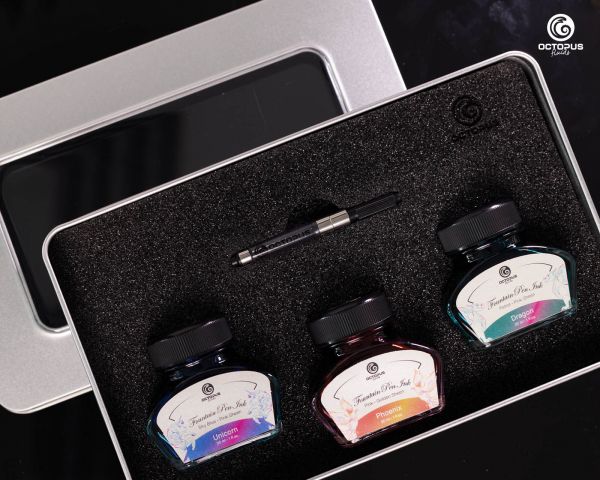 3 x 30 ml fountain pen ink Sheen with converter