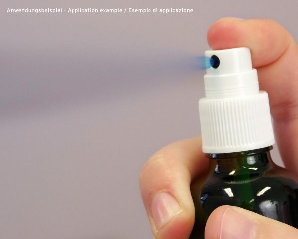 10 x 100 ml brown glass bottles with finger atomizer + funnel