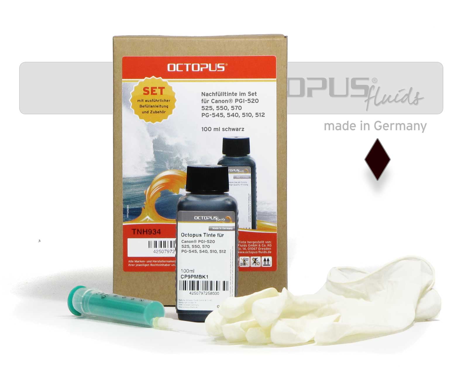 Kit di ricarica per Canon PGI-520, 525, 550, 570, PG-545, 540, 510, 512 nero Kit di ricarica per Canon PGI-520, 525, 550, 570, PG-545, 540, 510, 512 nero