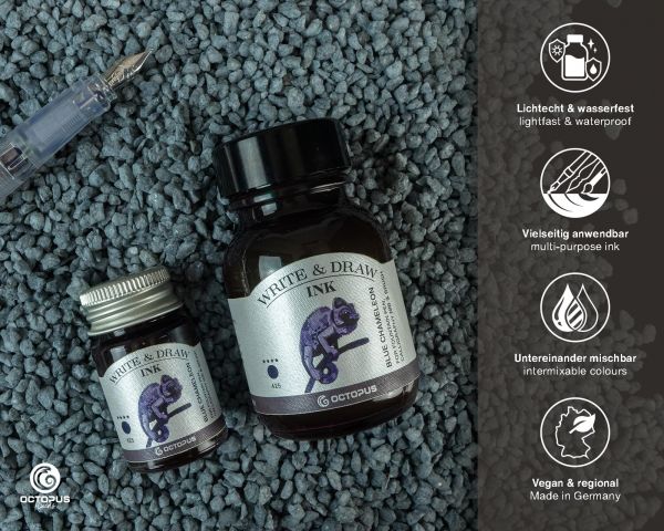 Write and Draw Ink 425 Blue Chameleon, Schreib- und Zeichentusche