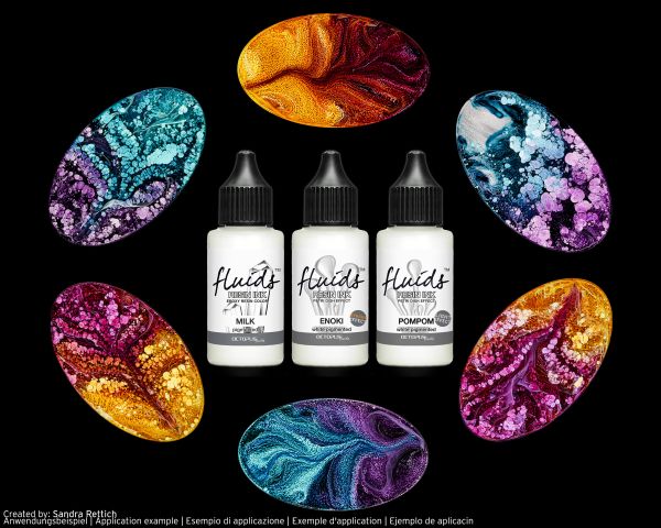 3 x 30 ml Octopus Fluids Resin Ink Set Weiß, Alcohol Ink für Resin Art