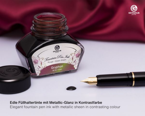 Fountain Pen Ink Sheen with converter, Gryphon, Brown, 30 ml