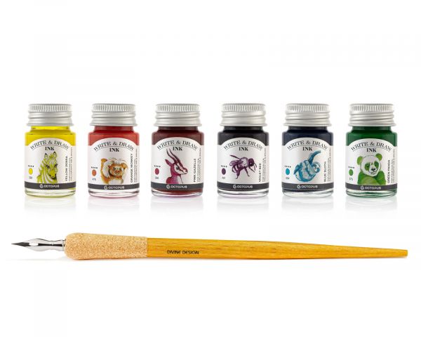 Write and Draw Ink with wooden nib, waterproof ink for writing and drawing