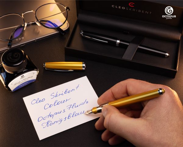 Stilografica Cleo Skribent Colour a cartuccia, oro giallo, pennino M