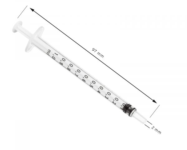 25 Refill syringes 1ml with blunt needle