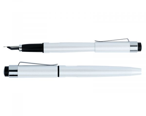 Penna stilografica Diplomat Magnum PEARL WHITE con inchiostro da scrittura e convertitore, M-nib in acciaio inox