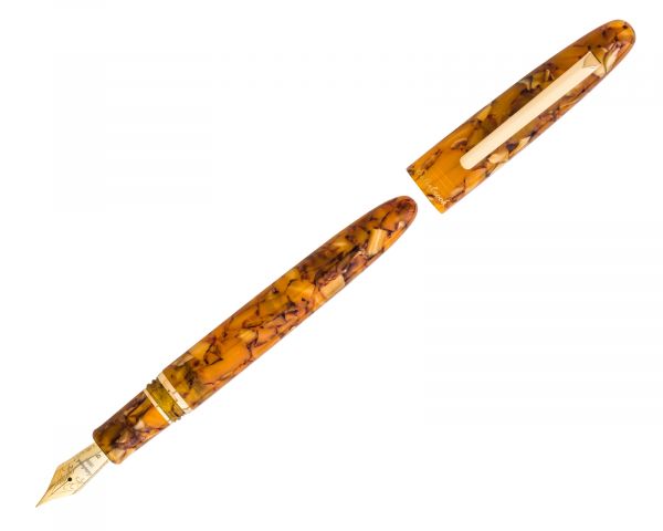 Stilografica Esterbrook Estie Honeycomb con finiture dorate, stilografica a cartuccia con 30 ml di inchiostro