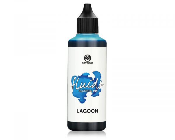 100 ml Octopus Fluids Alcohol Ink LAGOON for fluid art and resin, blue