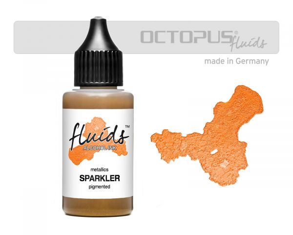 Octopus Fluids Alcohol Ink Sparkler, Inchiostro ad alcohol per Fluid Art, argilla polimerica e Resin Art, oro metallico