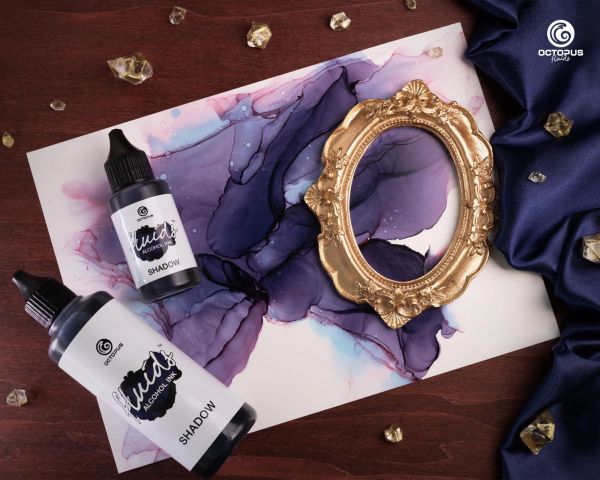 100 ml Octopus Fluids Alcohol Ink SHADOW, Alkoholtinte für Alcohol Ink Art, grau-blau