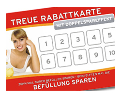 Treuerabattkarte für Kundenbindung, rotes Design