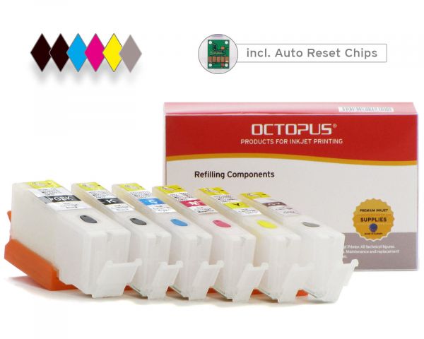 Fill In Leerpatronen für Canon PGI-570, CLI 571 mit 6x Druckertinte