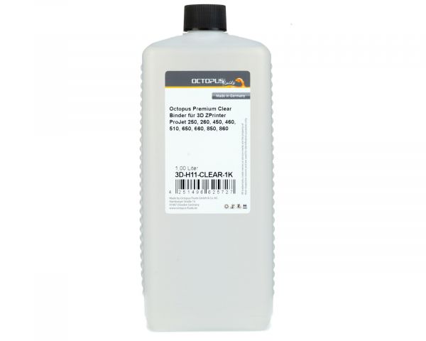 Octopus Premium Clear Binder for 3D ZPrinter ProJet 250, 260, 450, 460, 510, 650, 660, 850, 860