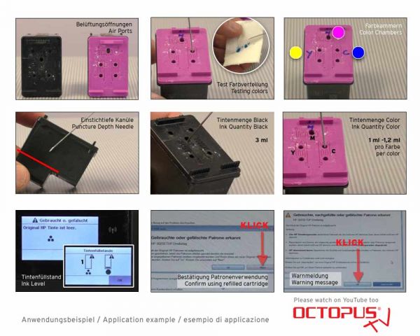 Refill ink compatible for HP 302, HP 304 pigmented black