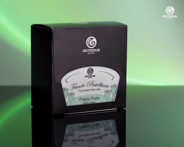 Penna stilografica inchiostro con convertitore, verde pastello "Poppy Pods" 30 ml