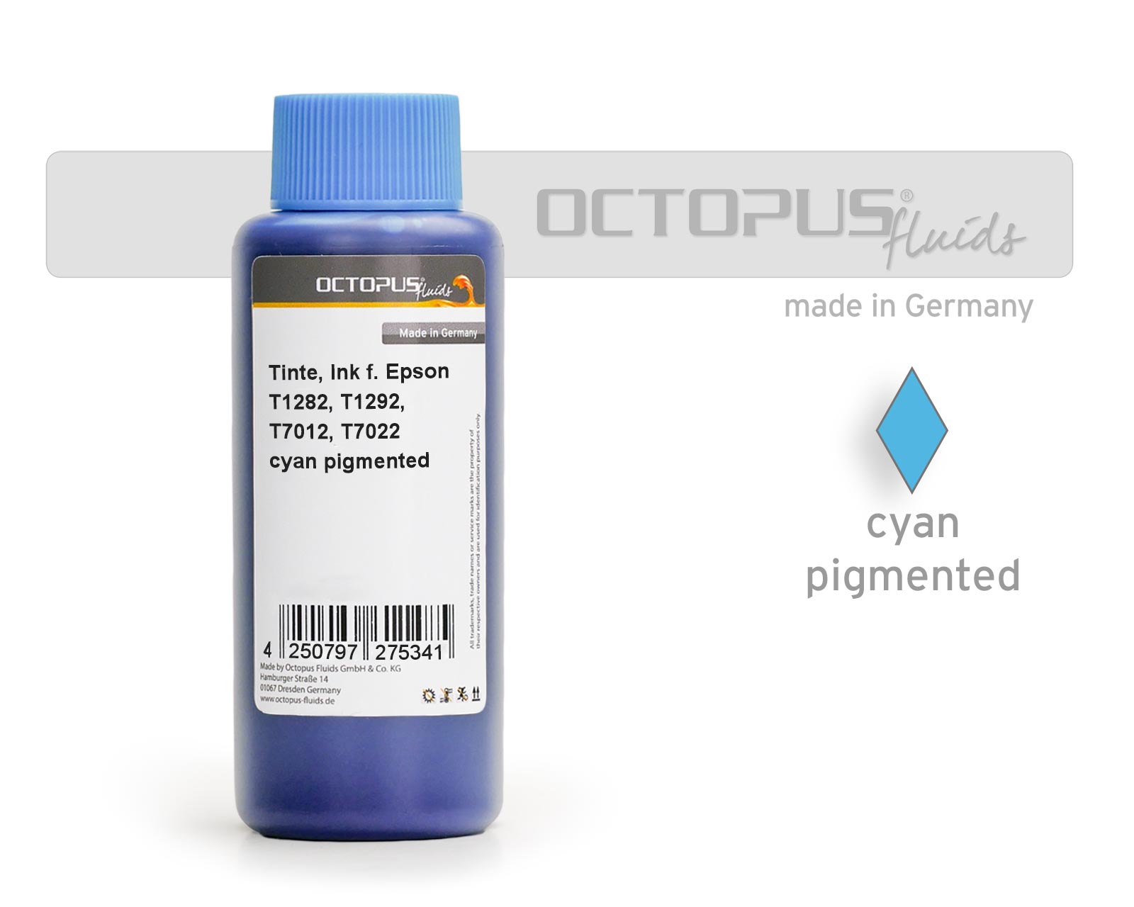 Octopus Ink for Epson T1282, T1292, T7012, T7022 pigm. cyan