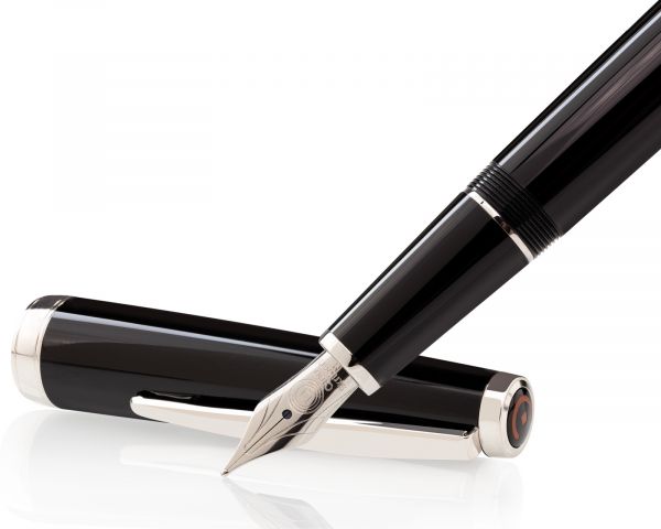 Cleo Skribent Classic Palladio Penna stilografica a cartuccia, nero, pennino M