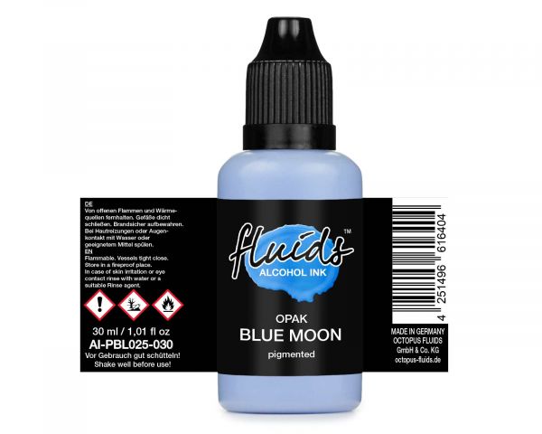Octopus Fluids Alcohol Ink OPAK BLUE MOON, Alkoholtinte für Fluid Art und Resin, blau