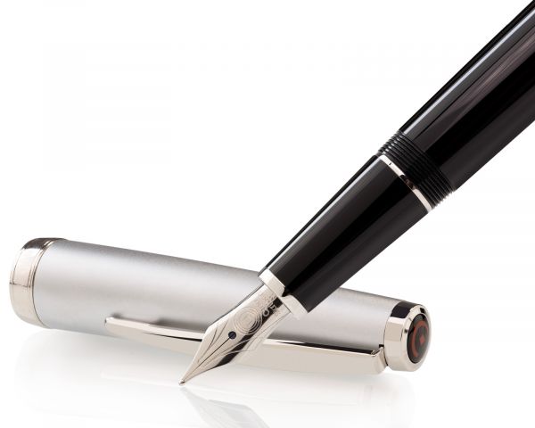 Cleo Skribent Classic Metallo Penna stilografica a cartuccia, nero, pennino M